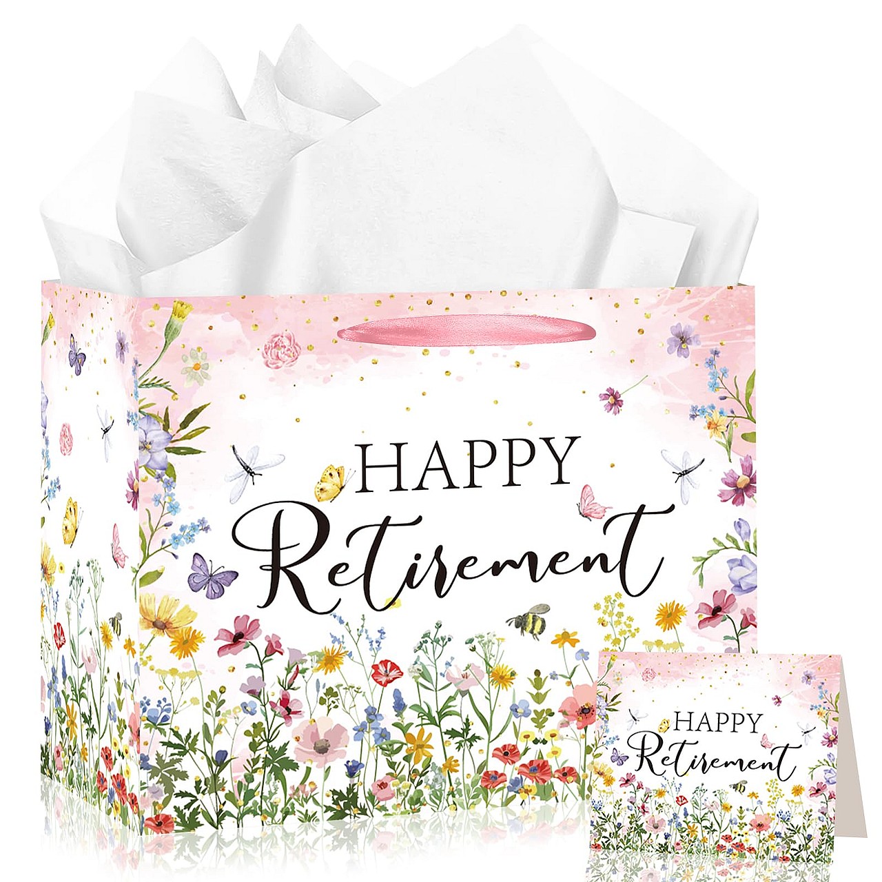 Wildflower Retirement Gift Bag Set