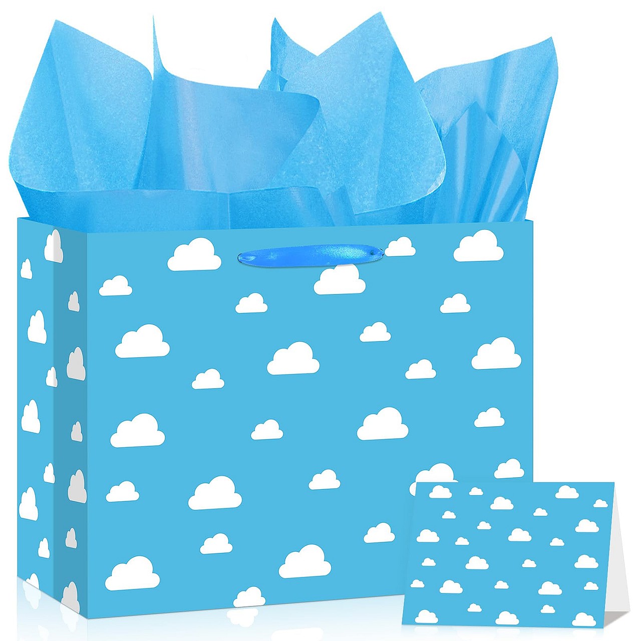 Blue Sky White Clouds Gift Bag Set