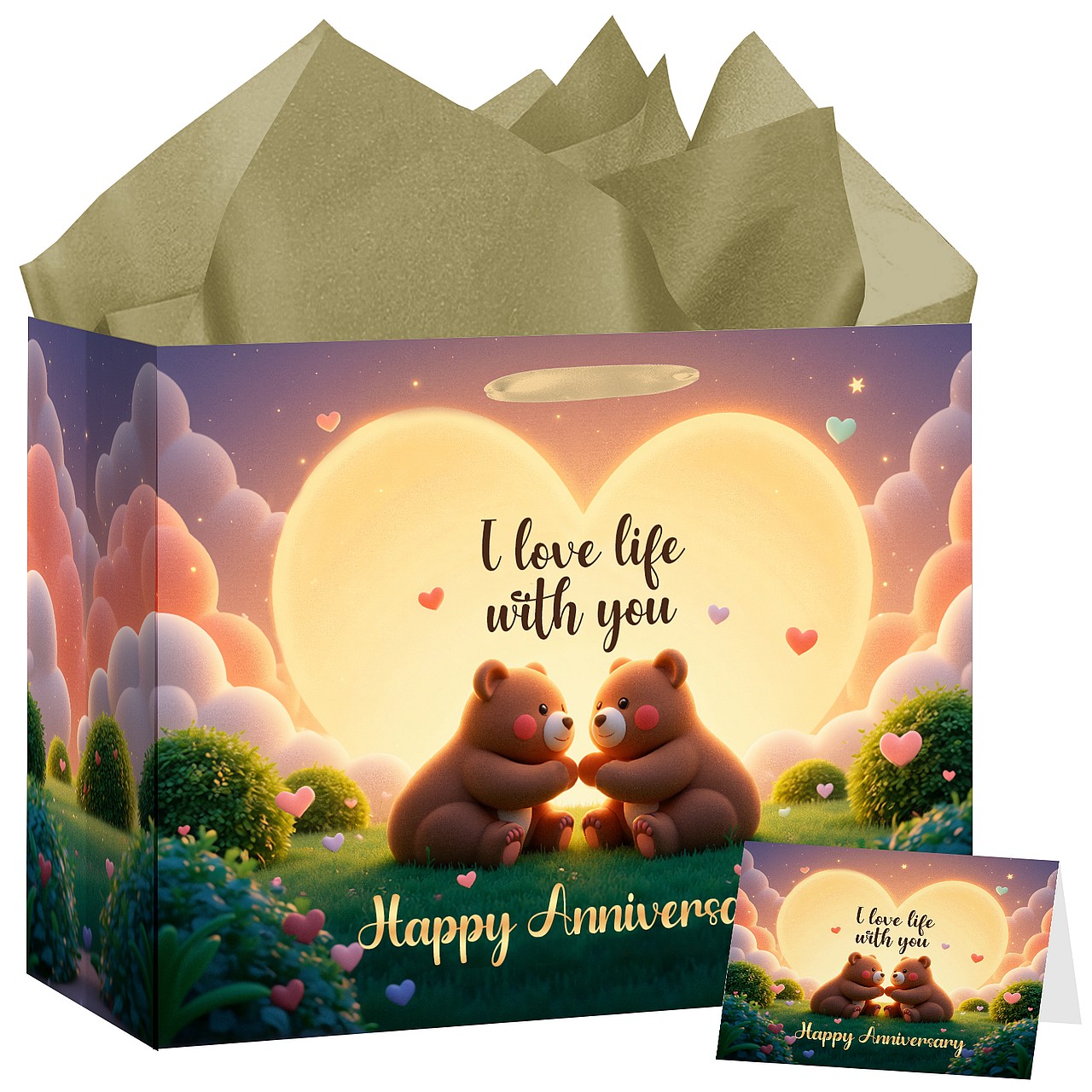 Happy Anniversary Bear Gift Bag Set