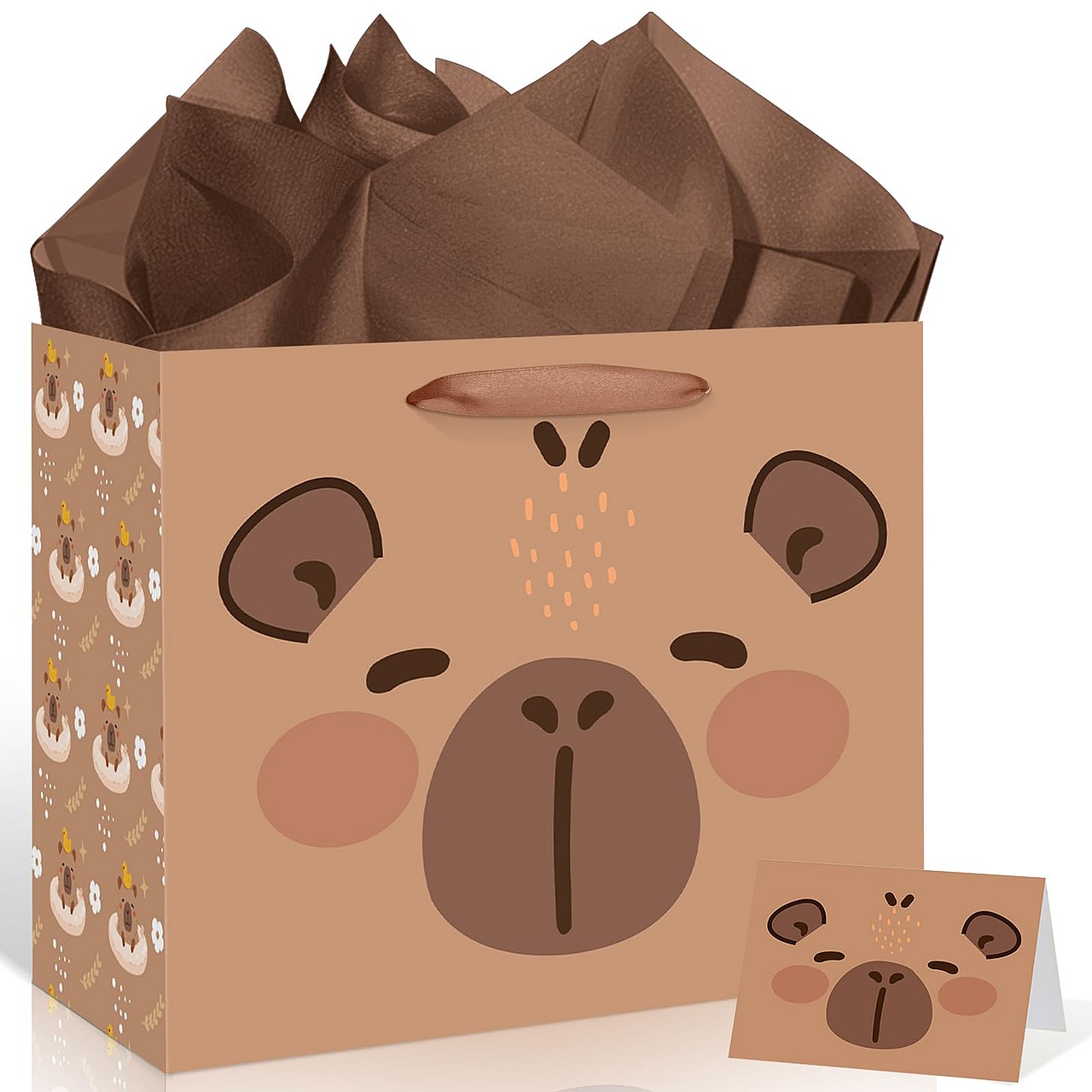 Large Capybara Birthday Gift Bag Set