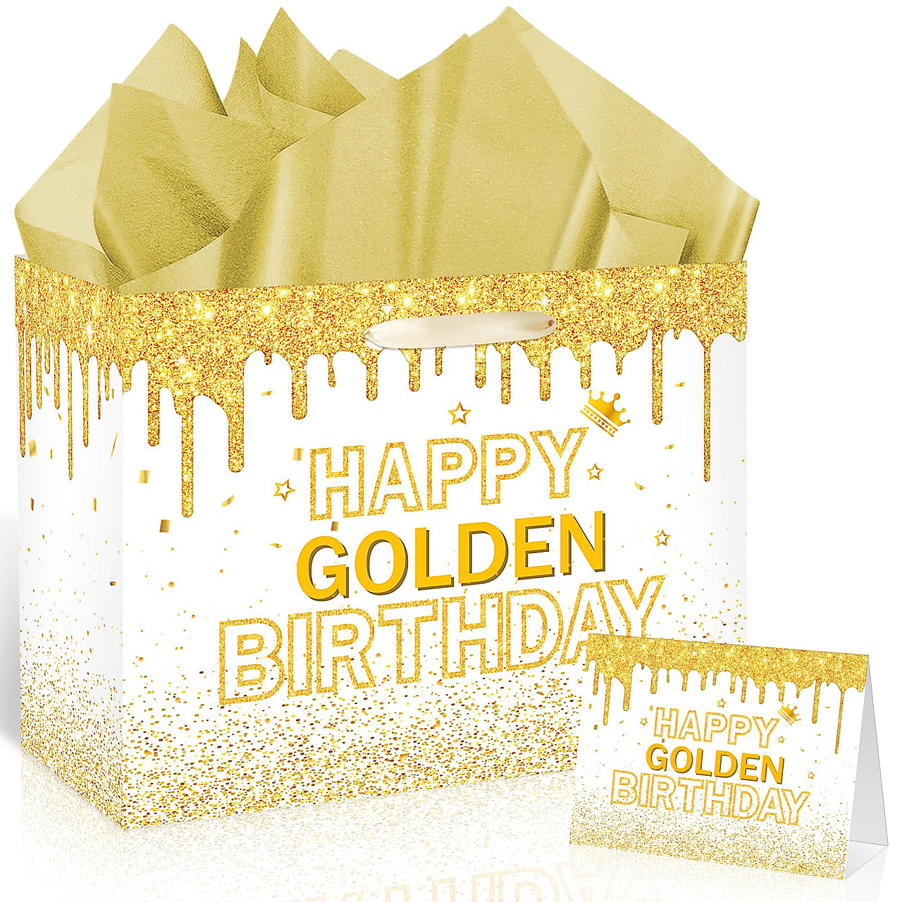 Happy Golden Birthday Gift Bag Set