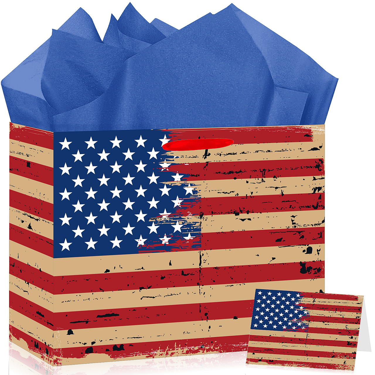 Retro United States US Flag Gift Bag Set