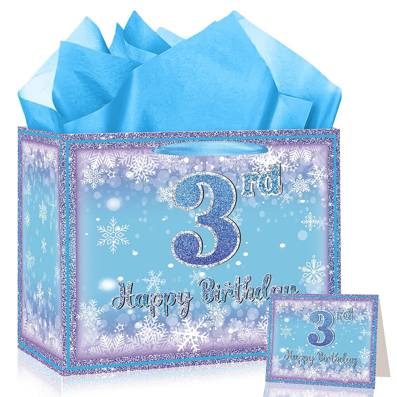 Cartoon 3rd Birthday Gift Bag Set