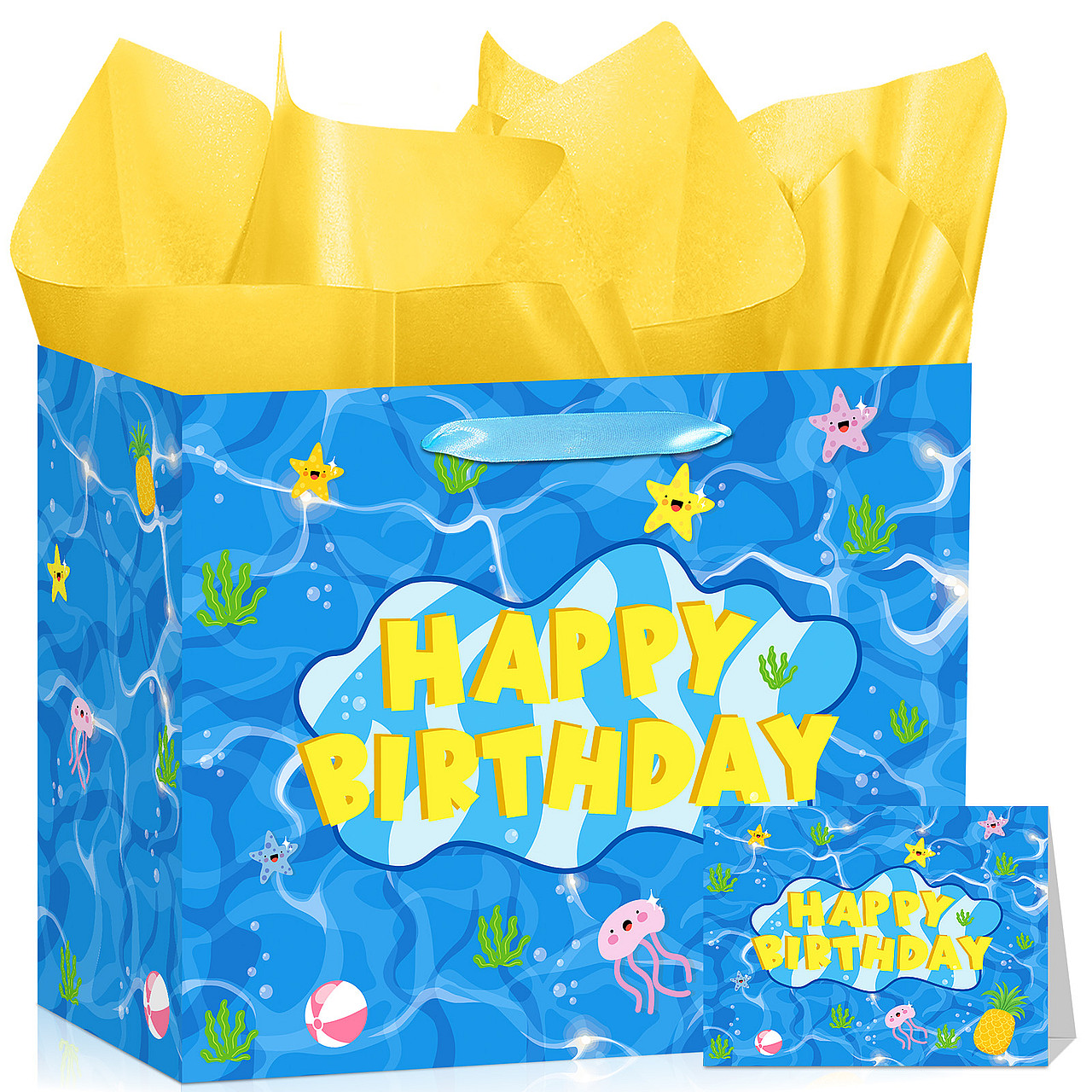 Ocean Pineapple Birthday Gift Bag Set