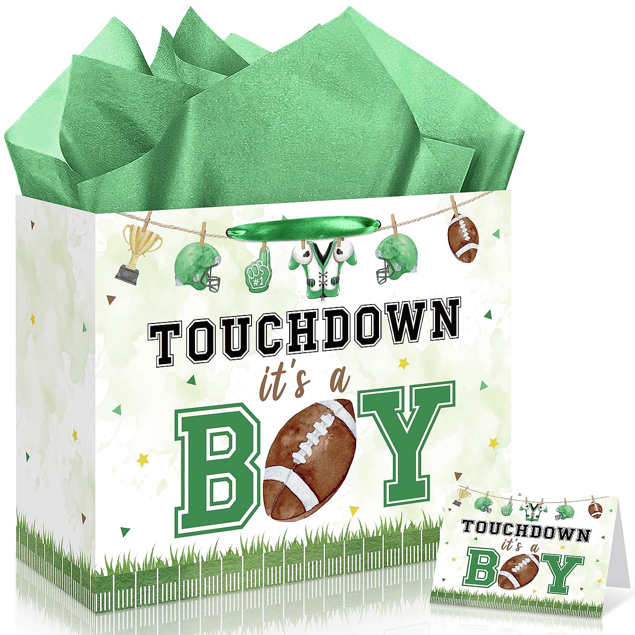 Football Baby Shower Birthday Gift Bag Set