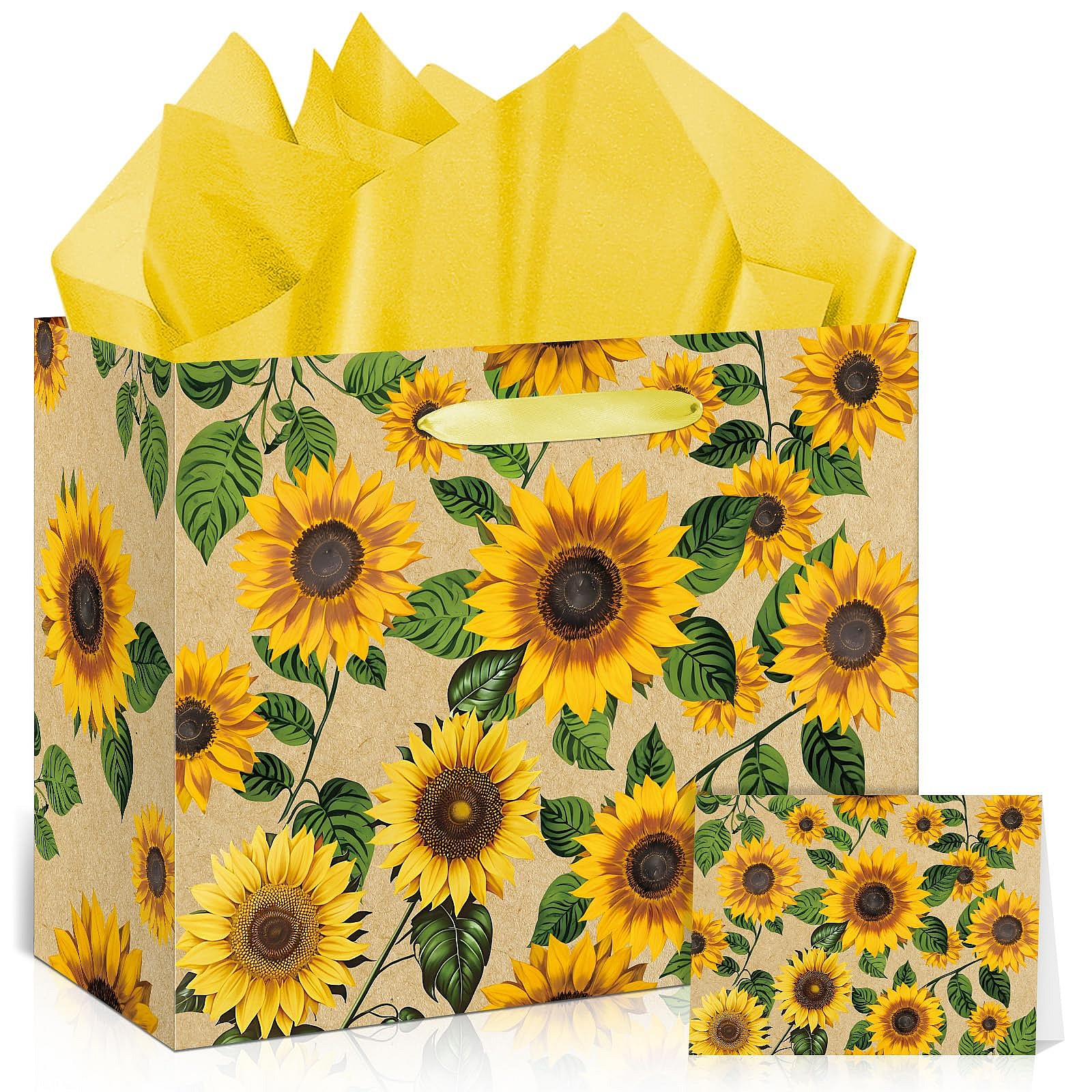 Large Sunflower Gift Bag Set