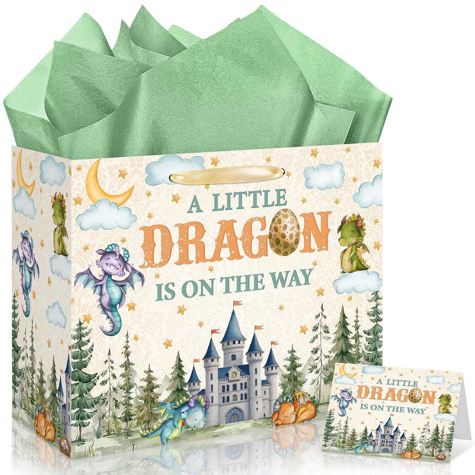 Dragon Baby Shower Birthday Gift Bag Set