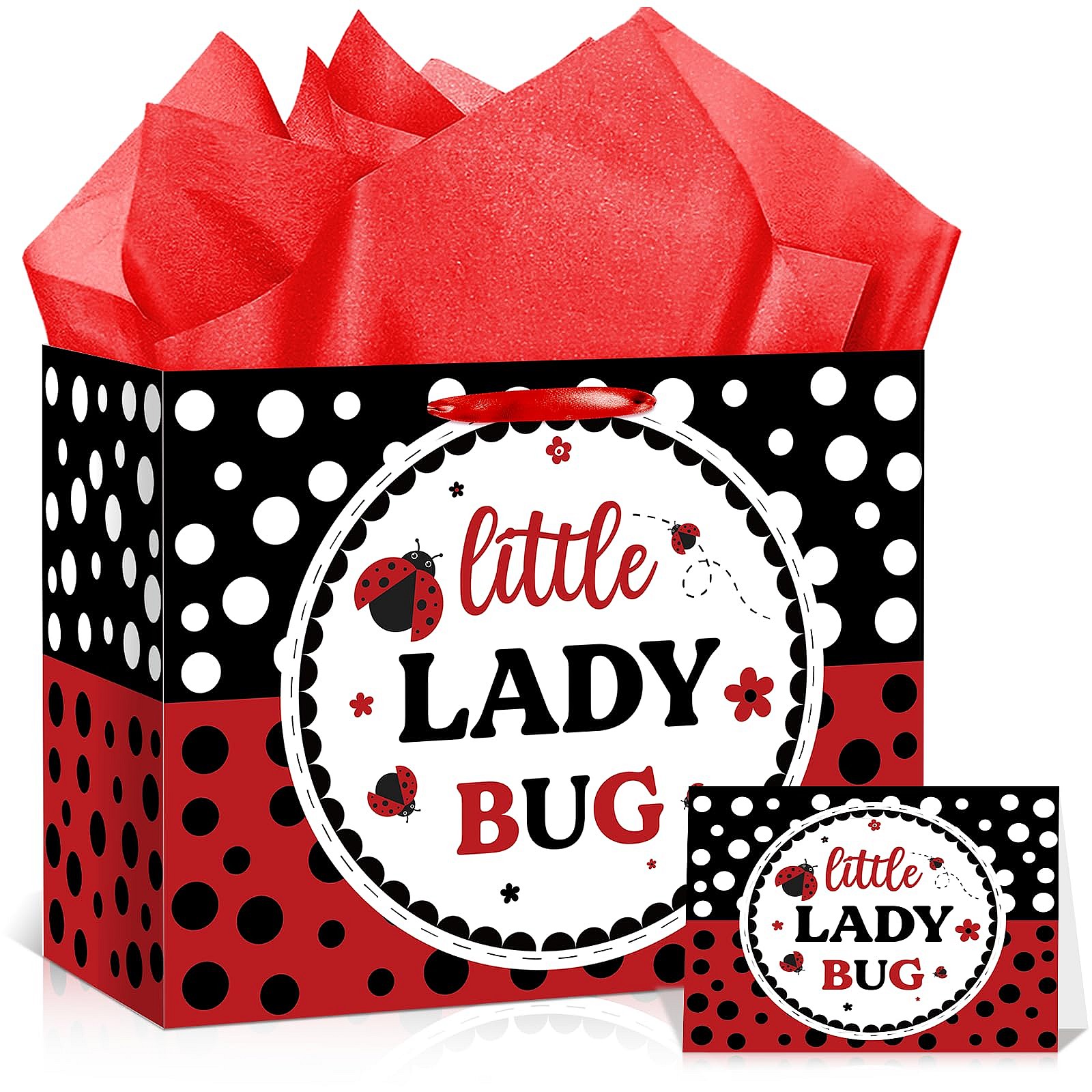 Ladybug Baby Shower Birthday Gift Bag Set