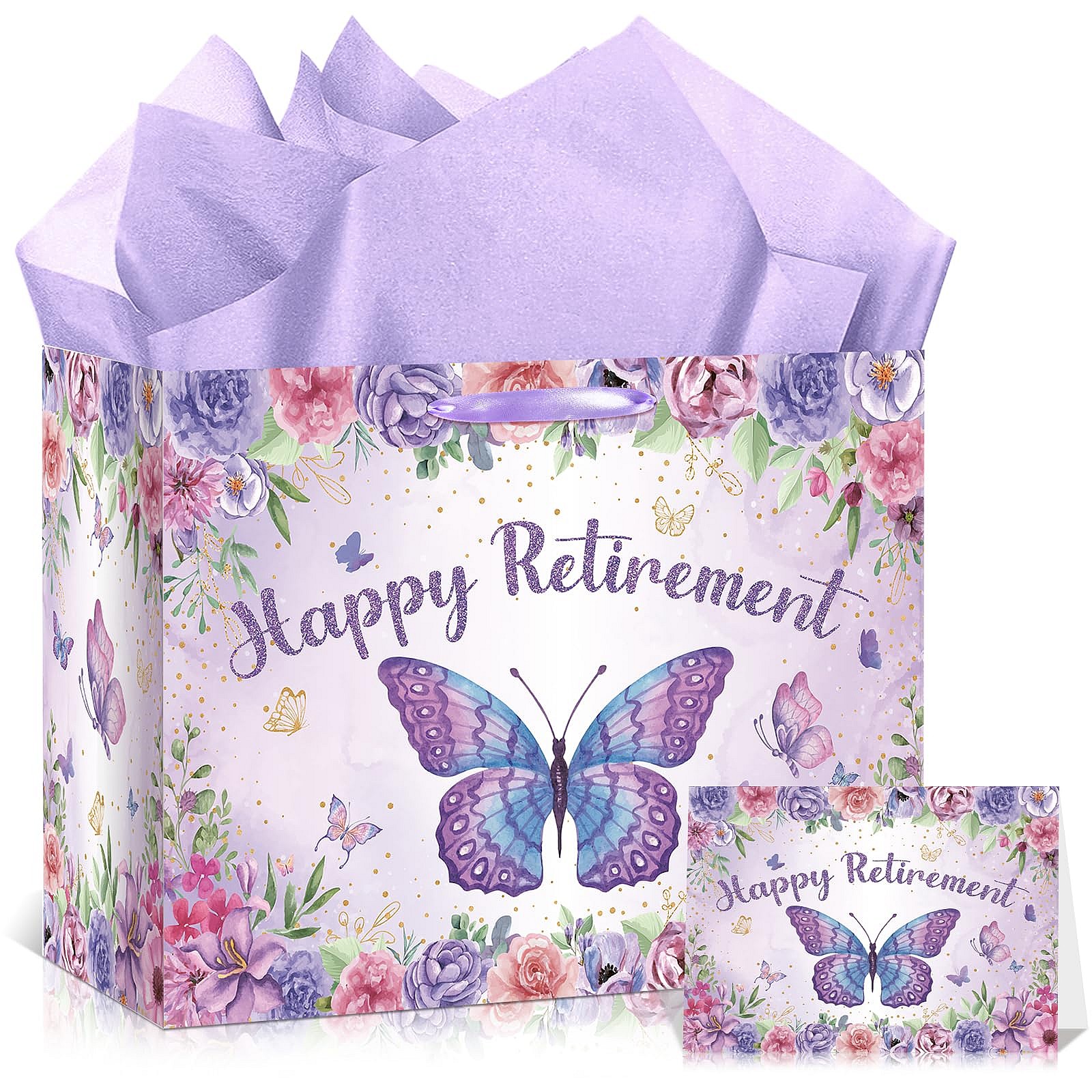 Purple Retirement Gift Bag Set