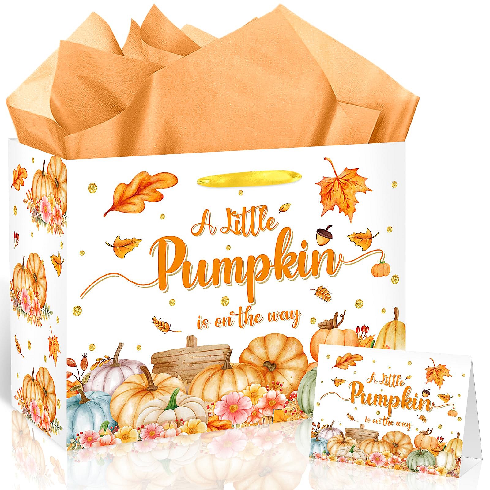 Thanksgiving Pumpkin Baby Shower Birthday Gift Bag Set