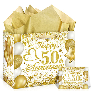 50th Anniversary Paper Gift Bag Set