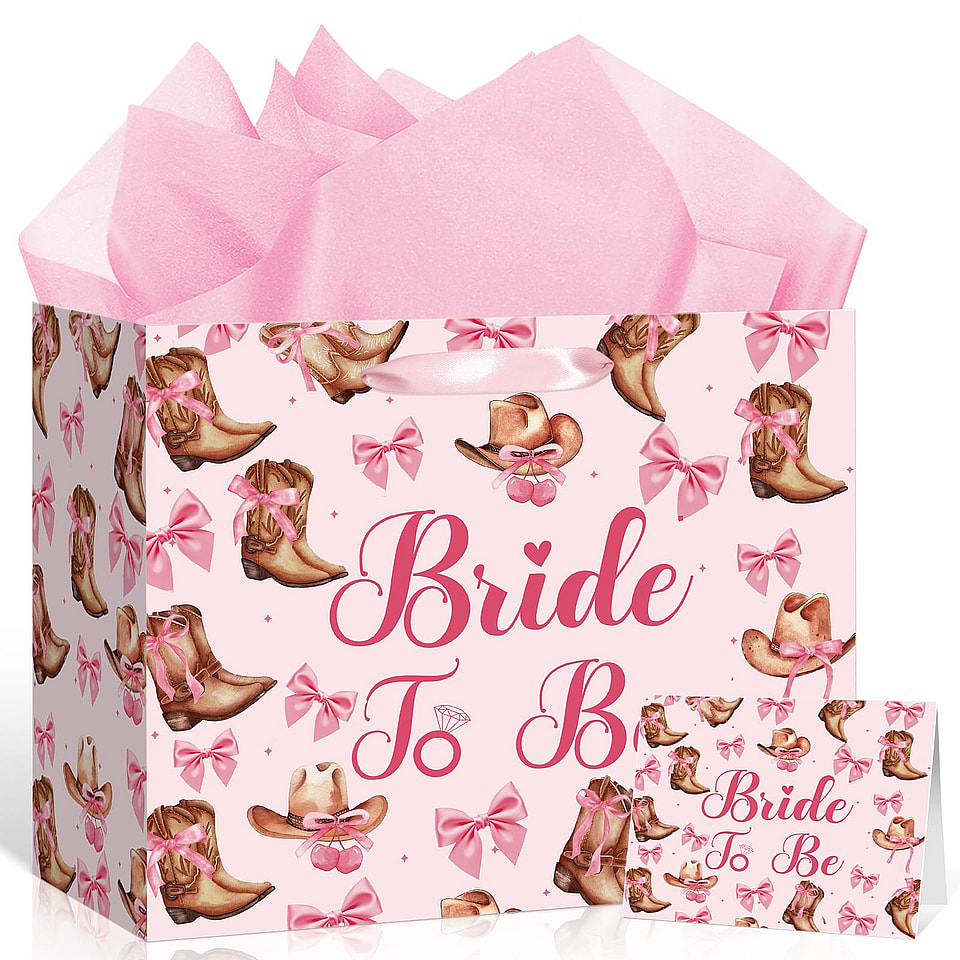 Cowgirl Bridal Shower Gift Bag Set