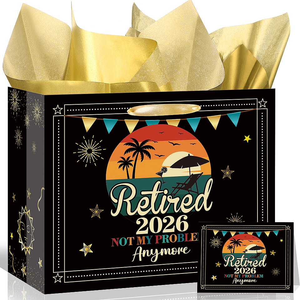 Vintage 2026 Retirement Gift Bag Set