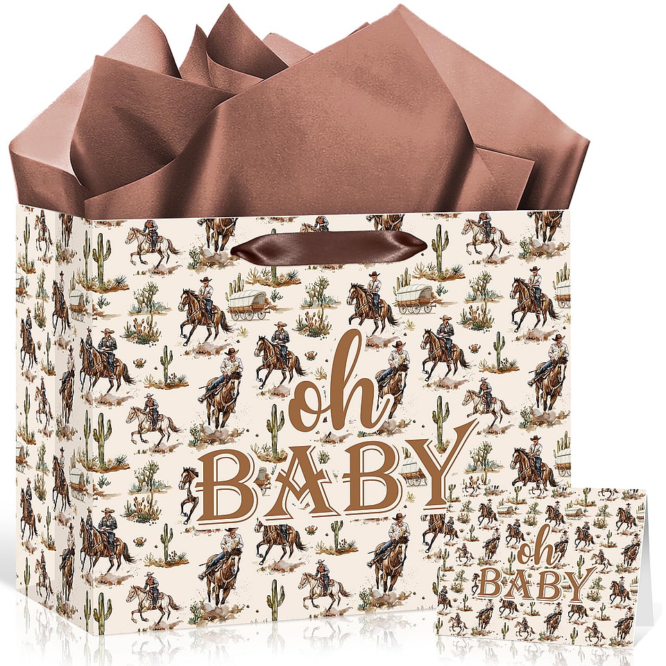 Cowboy Baby Gift Bag Set