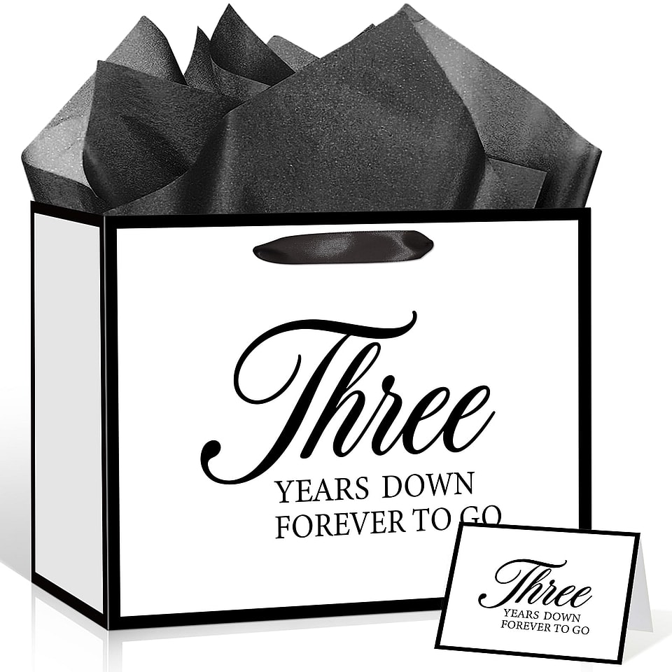 3rd Anniversary Paper Gift Bag Set