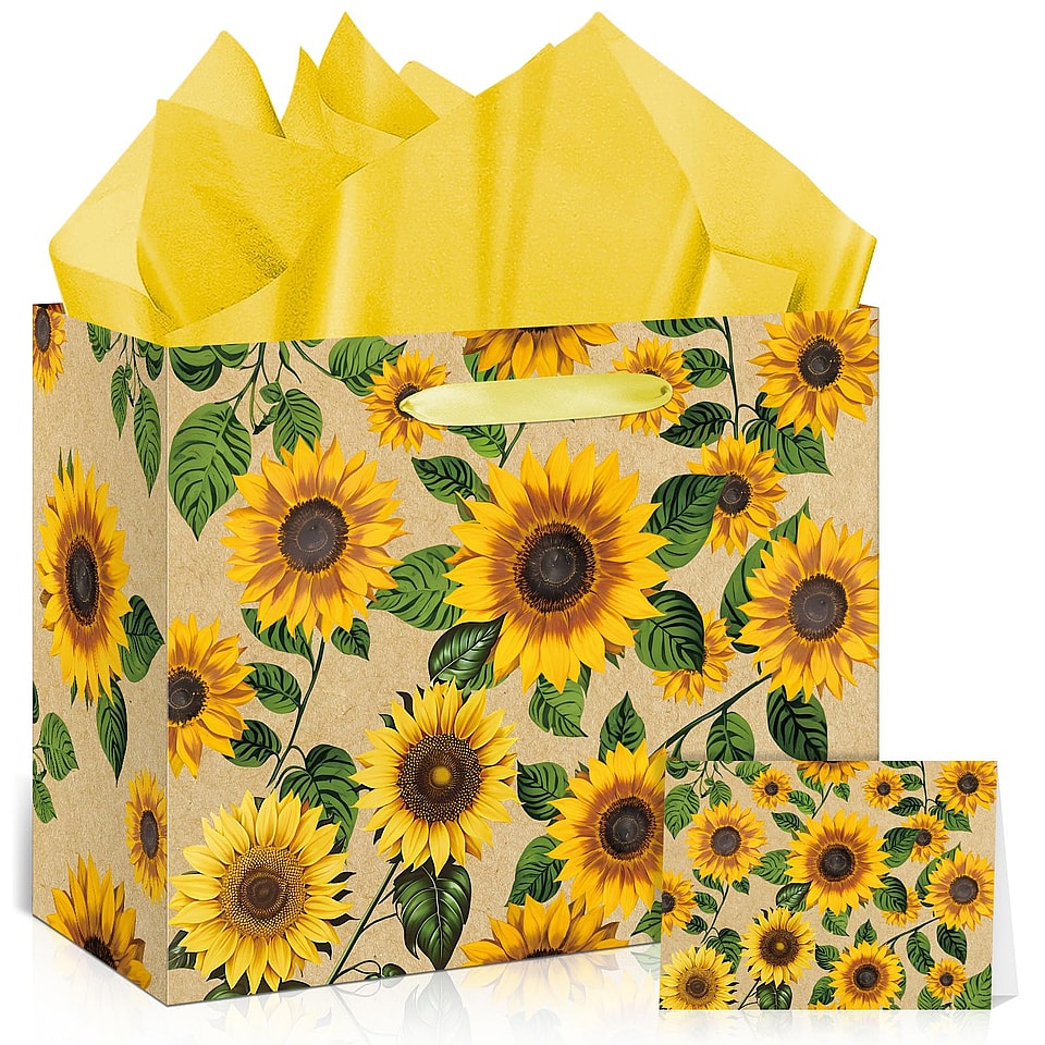 Large Sunflower Gift Bag Set
