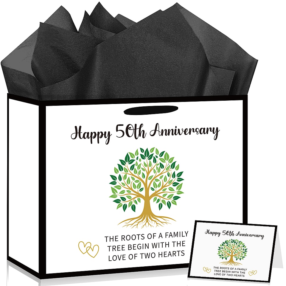 50th Anniversary Paper Gift Bag Set