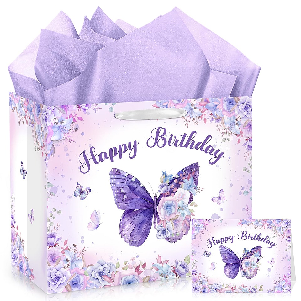 Butterfly Birthday Gift Bag Set