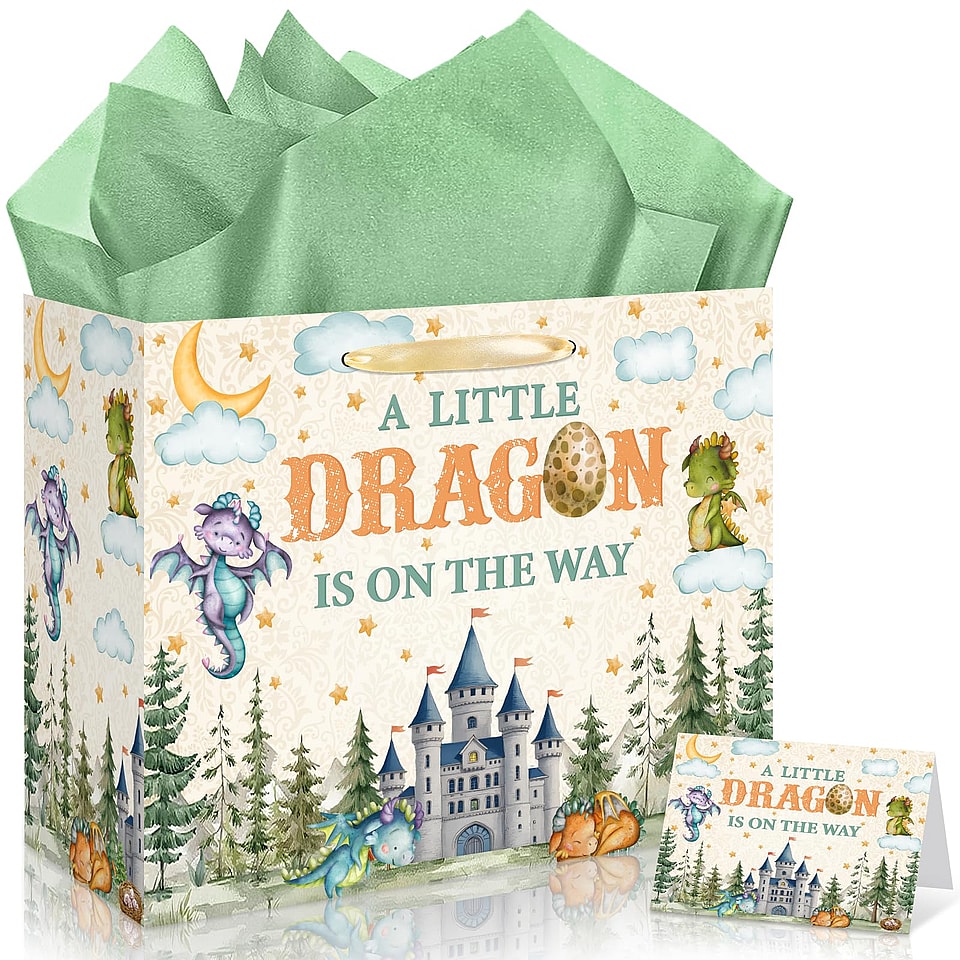 Dragon Baby Shower Birthday Gift Bag Set