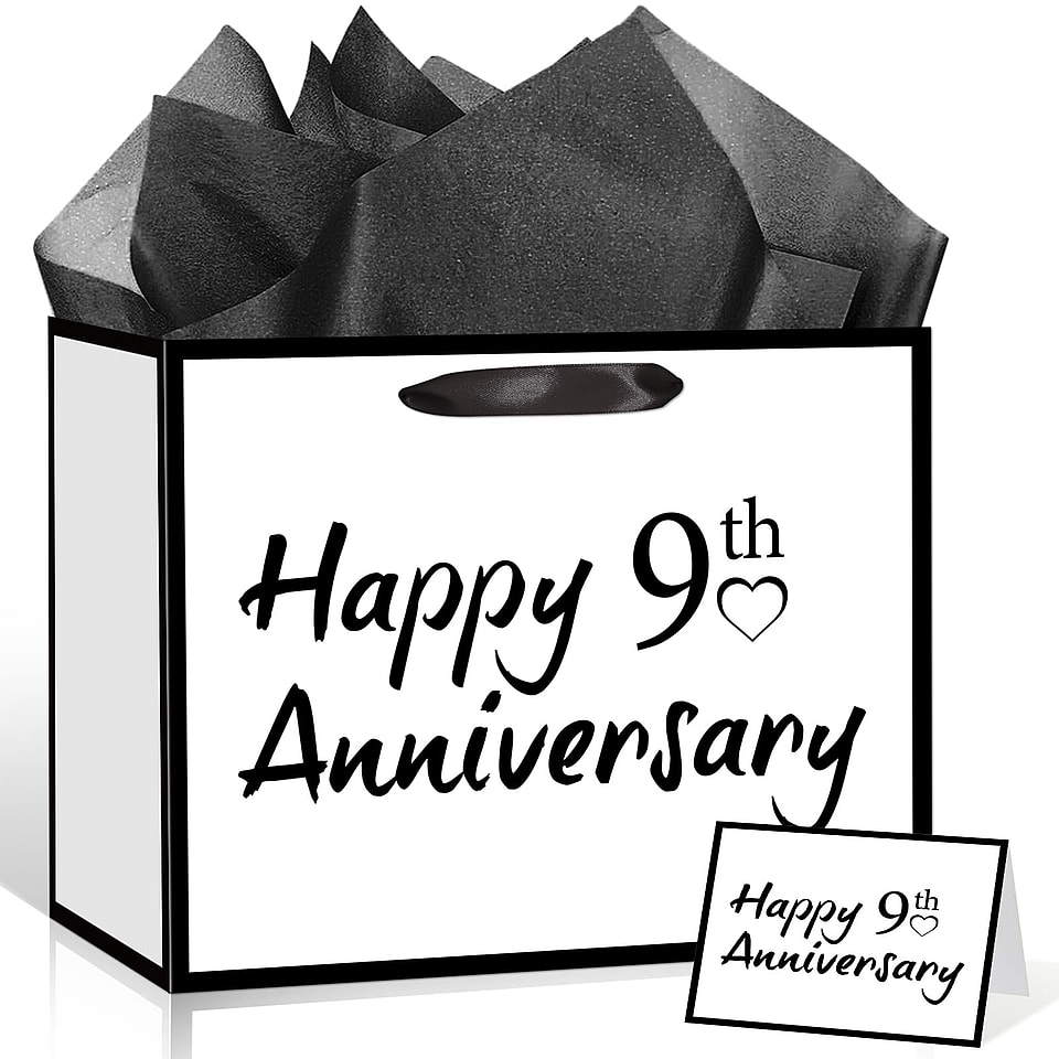 9th Anniversary Paper Gift Bag Set