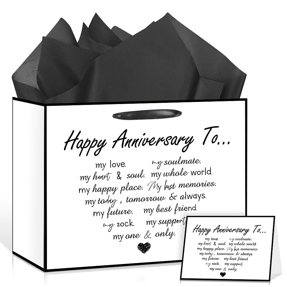 Happy Anniversary Heart Gift Bag Set