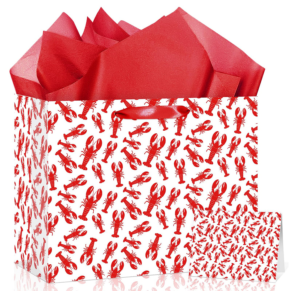 Red Crawfish Gift Bag Set