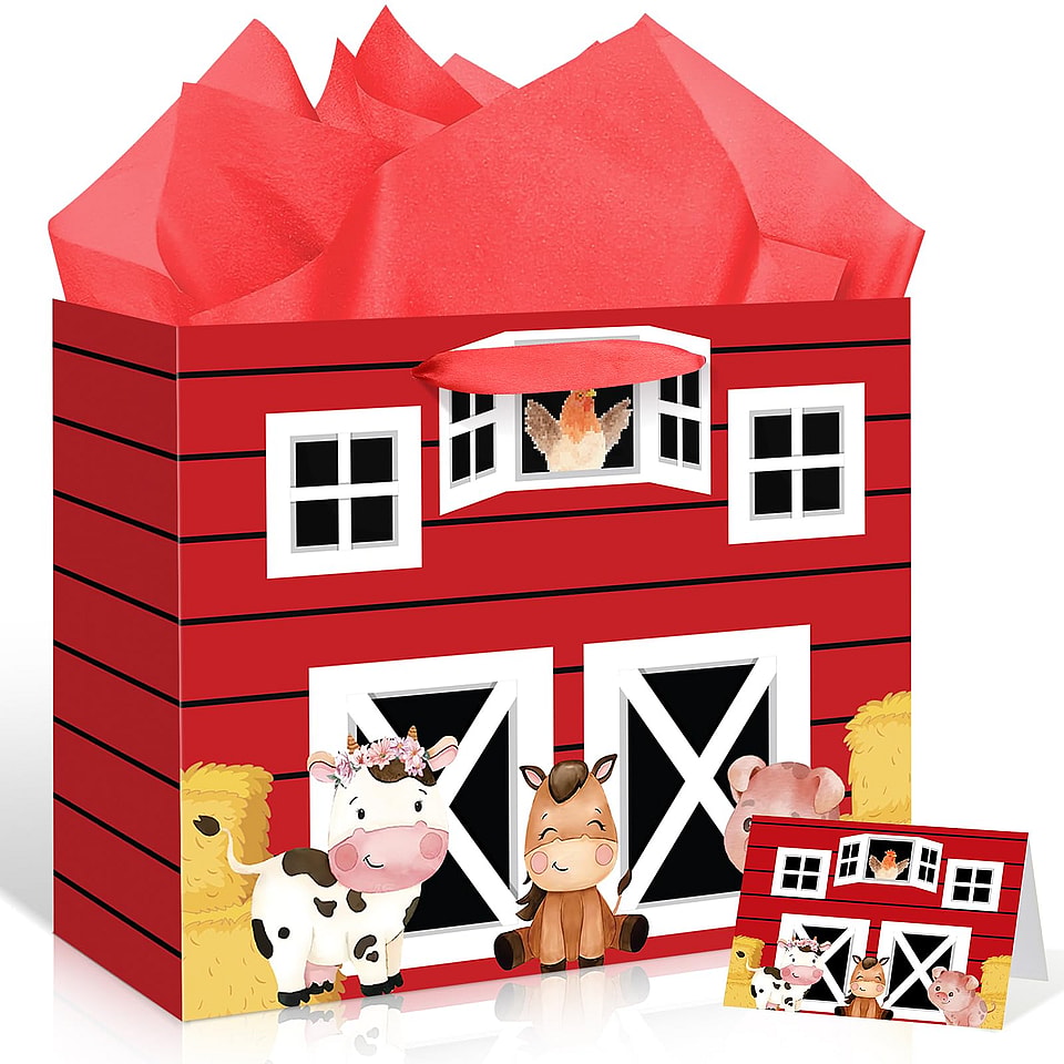 Farm Animals Gift Bag Set