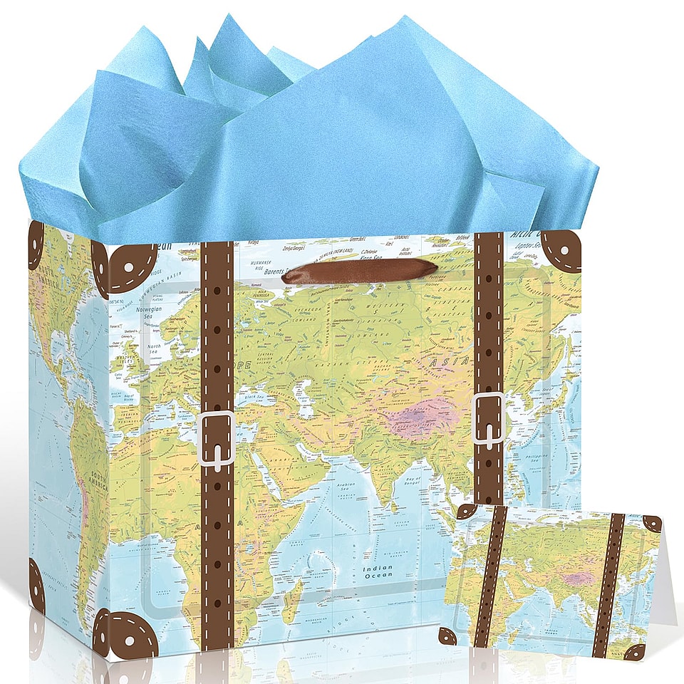 Vintage Suitcase Gift Bag Set