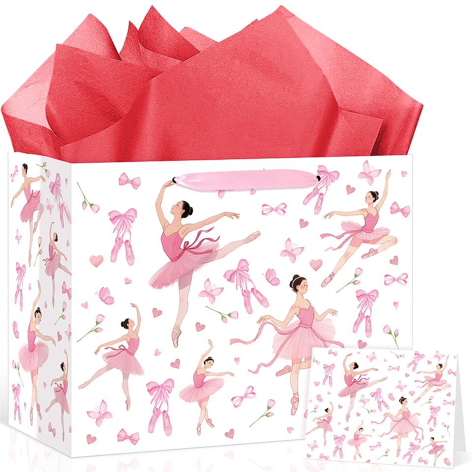 Ballerina Birthday Gift Bag Set