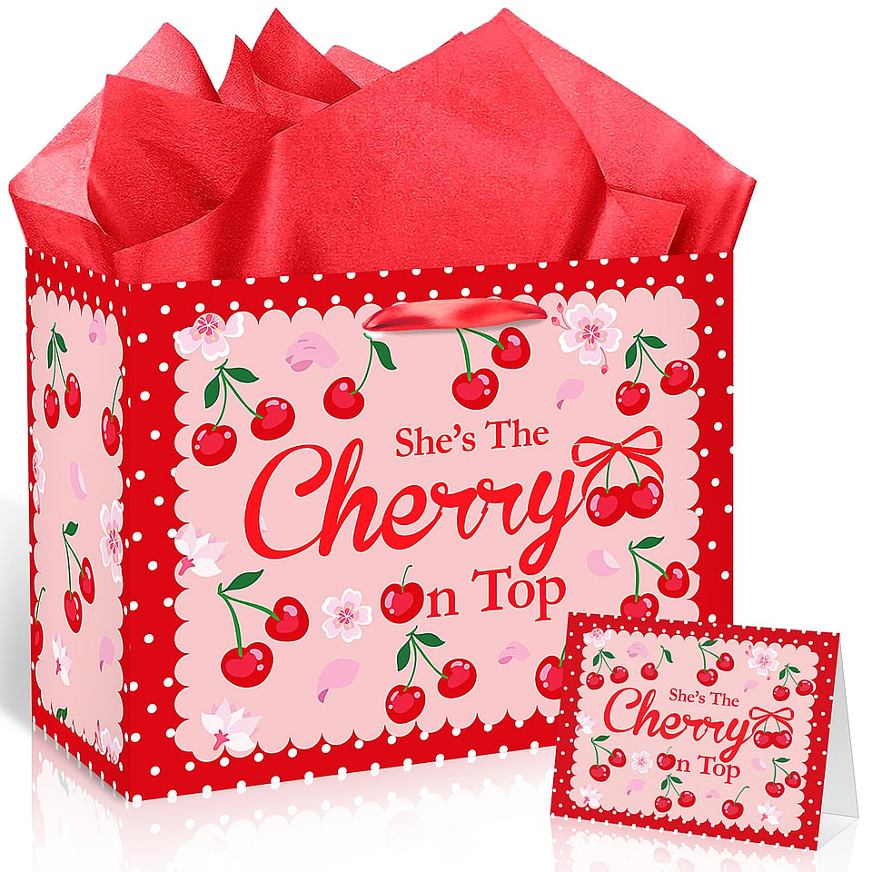 Cherry Birthday Party Gift Bag Set