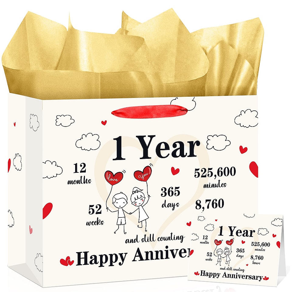 1st Anniversary Paper Gift Bag Set