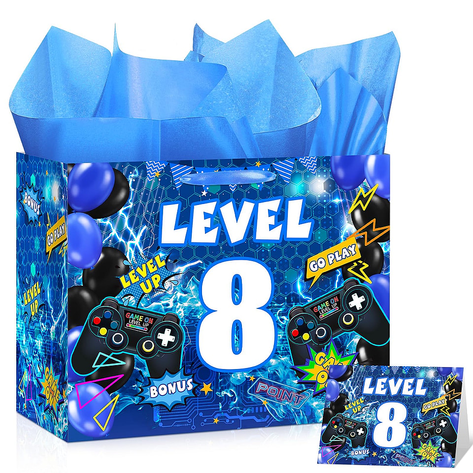 Video Game 8th Birthday Gift Bag Set