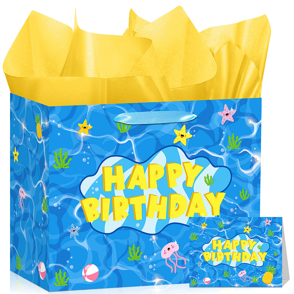 Ocean Pineapple Birthday Gift Bag Set