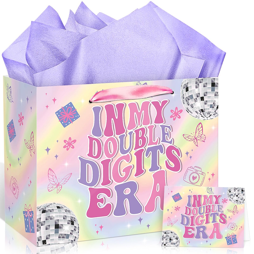 Large 10th Birthday Gift Bag Set