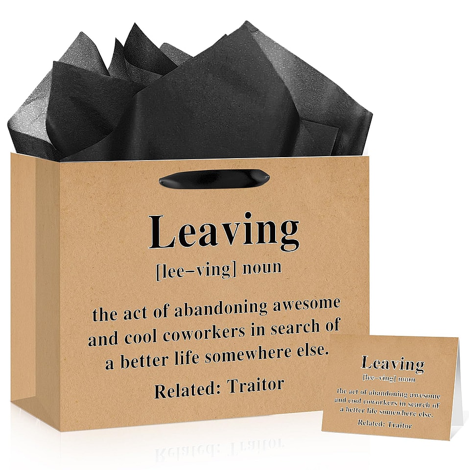 Funny Coworker Leaving Gift Bag Set