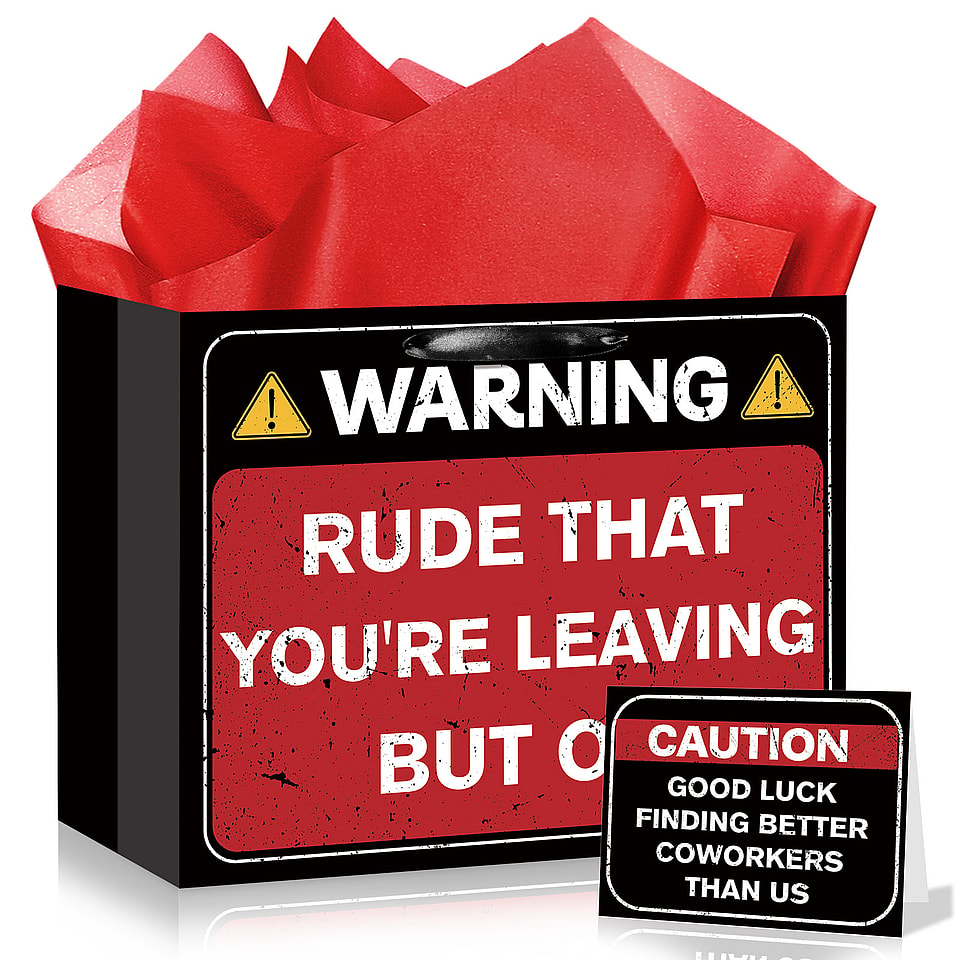 Funny Coworker Leaving Gift Bag Set