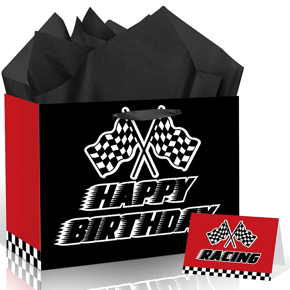 Racing Happy Birthday Gift Bag Set